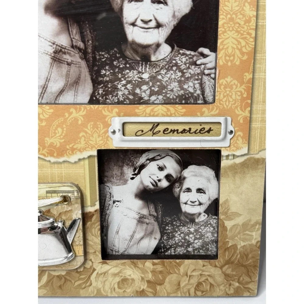 Picture Frame Grandma Seamstress Coffee Memories Vintage Look Multi Autumn Color